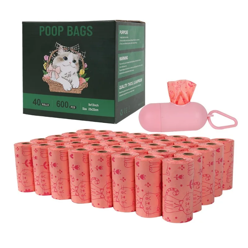 Biodegradable Pet Garbage Bags, Dog Litter Bags, Lemon-scented Cat Litter Bags, Cute and Environmentally Friendly Poop Bags