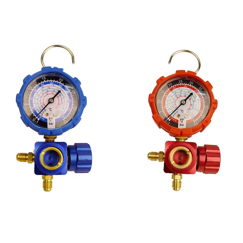 Air Condition Gauge For R410A R22 R134A R404A Refrigerants Manifold Gauge Manometer Valve With Visual Mirror