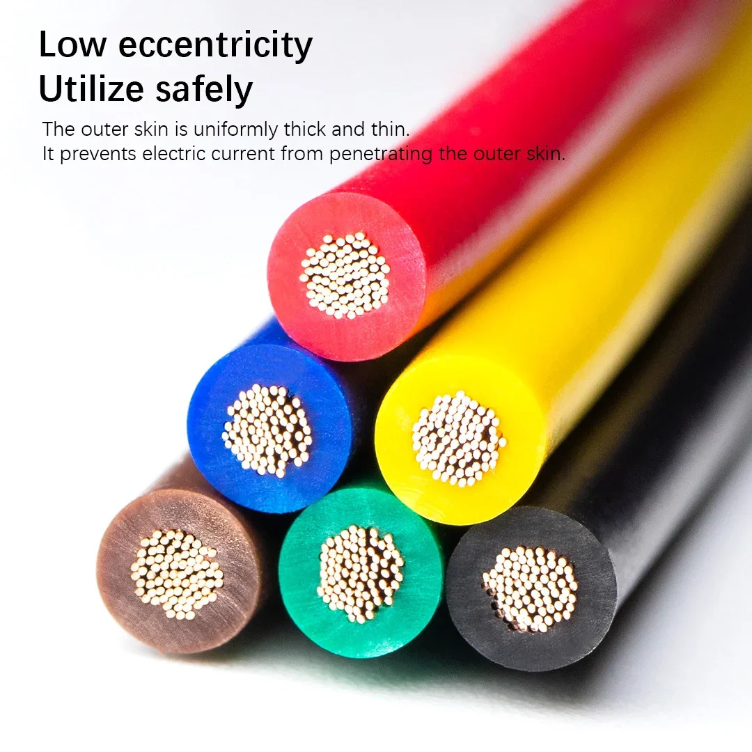 10m RV Flexible Multi-Strand Wire, AVR 0.12/0.2/0.3/0.5/0.75 Sq mm Pure Copper Electronic Wire, Single Core Flexible Power Cord