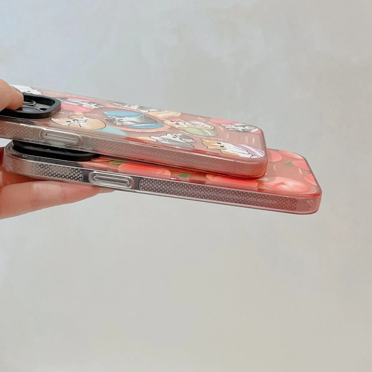 Funda magnética con borde transparente para IPhone, carcasa divertida con dibujo de gato, gradiente rosa, 13, 14, 15 Pro Max, 15 Pro Max