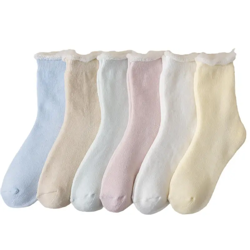 Chaussettes thermiques épaisses pour femmes, chaussettes courtes, chaudes, confortables, douces pour la peau, simples, mignonnes, maison, post-partum, hiver