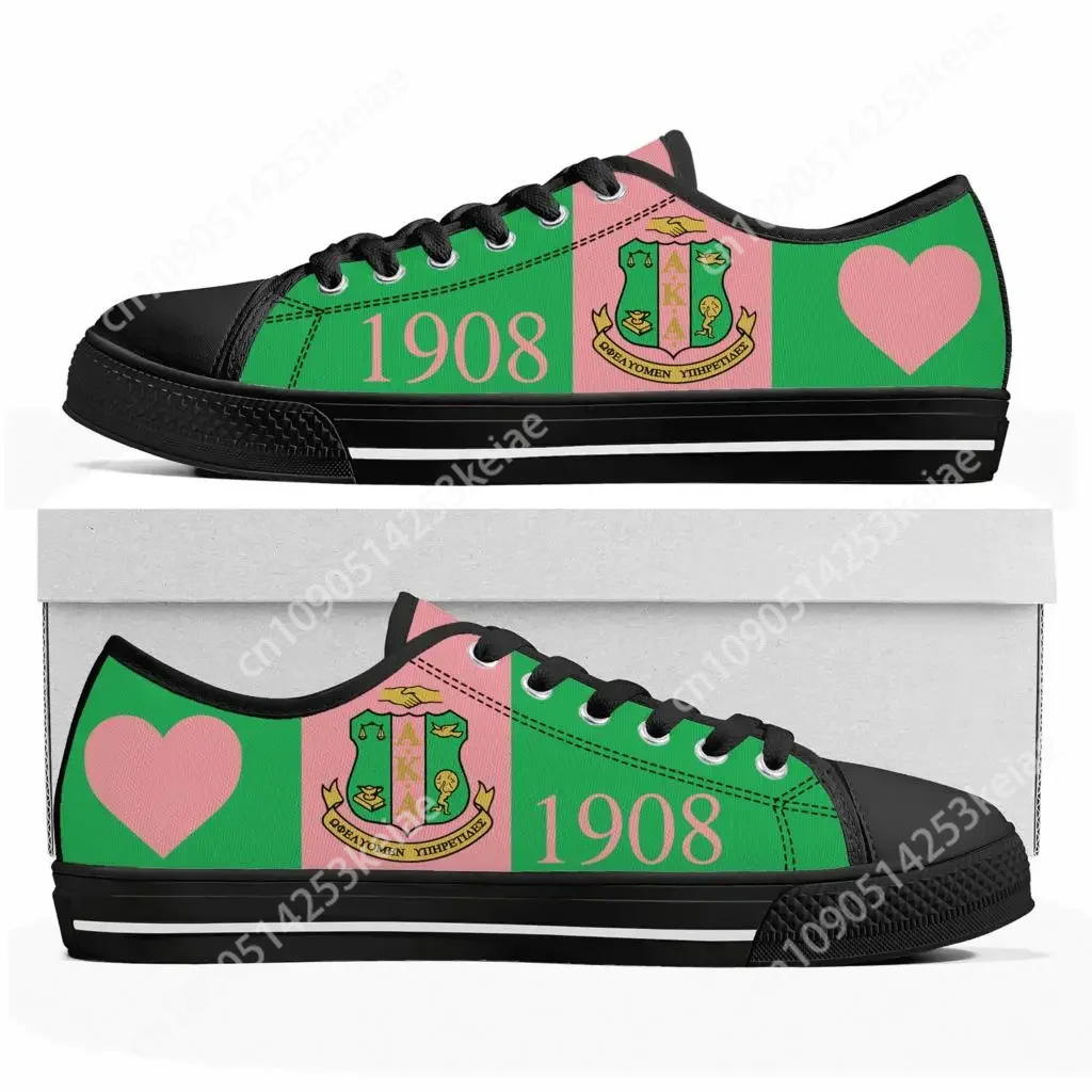 

Alpha Sorority AKA 1908 Low Top Sneakers Kappa Alpha Mens Womens Teenager Canvas High Quality Sneaker Shoes Customize DIY Shoe