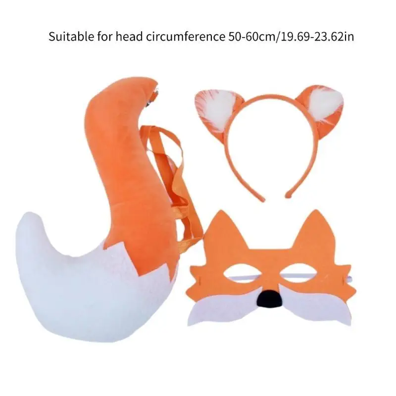 652F مجموعة ذيل الثعالب الصناعية عصابة رأس ذيل فروي عصابة رأس للأذن طوق الشعر #6