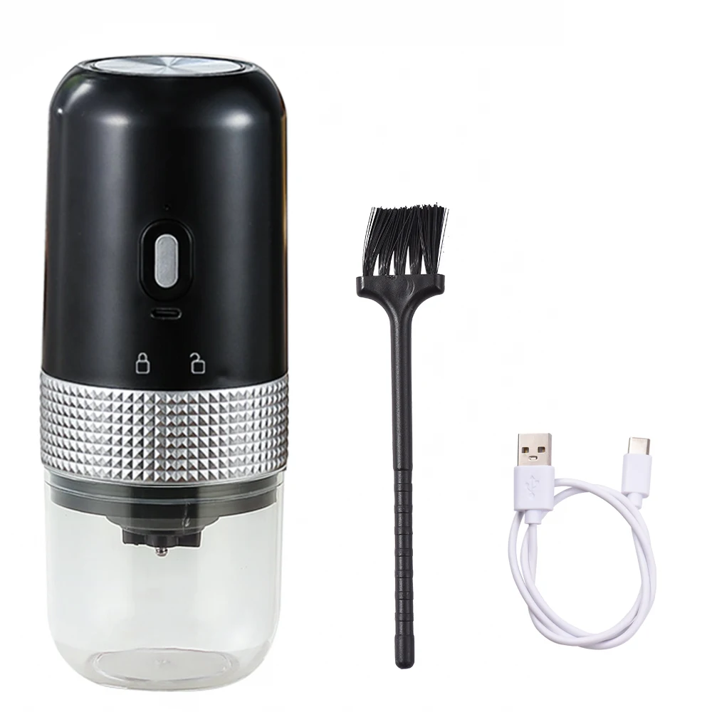 13W 200ml Rechargeable Electric Burr Coffee Grinder Portable Adjustable Setting Cordless Coffee Bean Grinder with Cleaning Brush