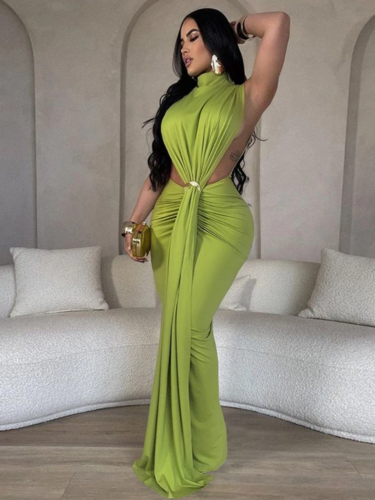 فساتين بلا أكمام للنساء فستان طويل الصيف قطع الخصر فستان التخليص مع شق الساق بالجملة دروبشيبينغ