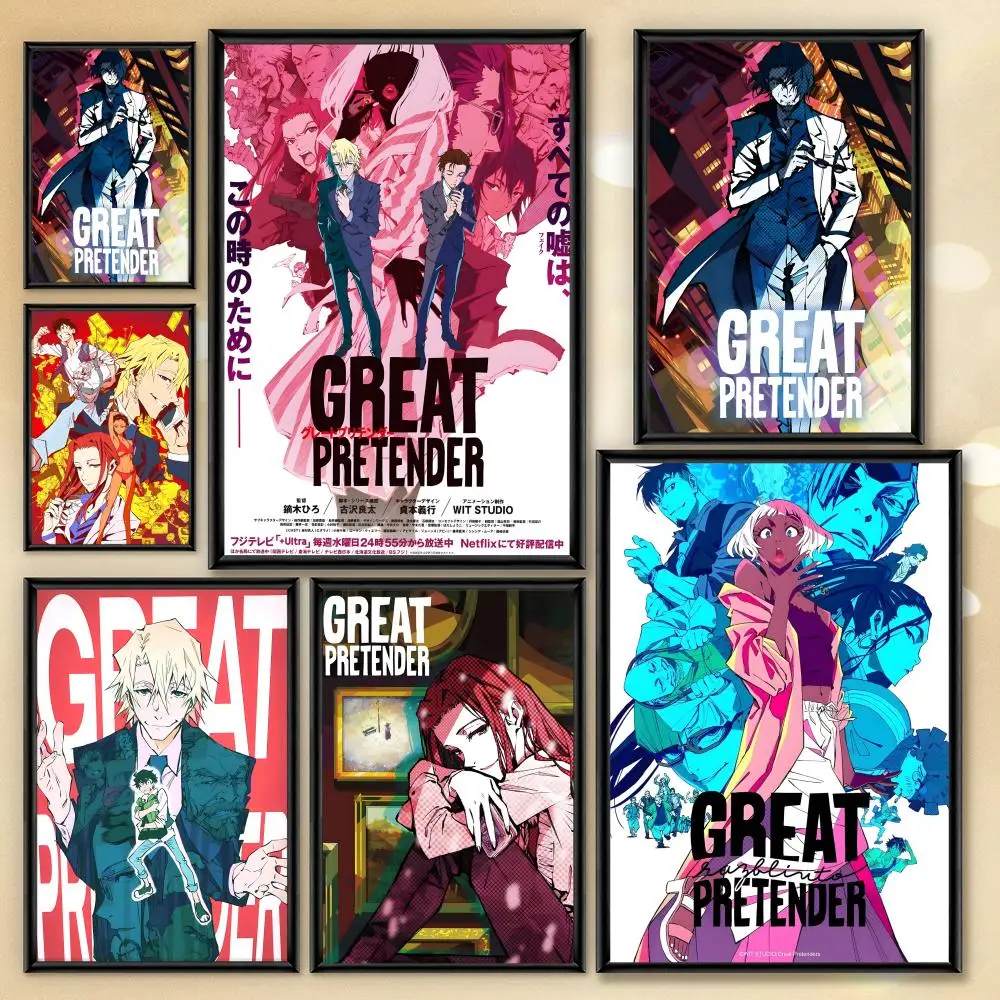 Grande Pretender Anime Poster HD PVC Arte de parede à prova d'água - Autoadesivo reutilizável para bar de escritório doméstico
