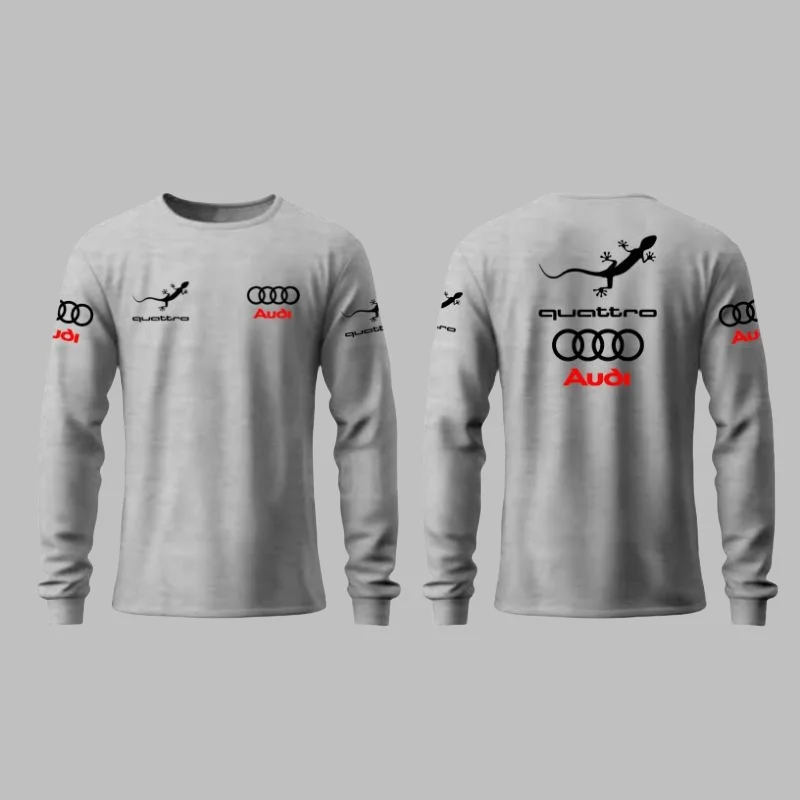2025 Spring and Autumn Fashion Audi Racing Competition Printed Men's Adult Long Sleeve Daily Leisure Sports Fitness Teen T-Shirt image 5