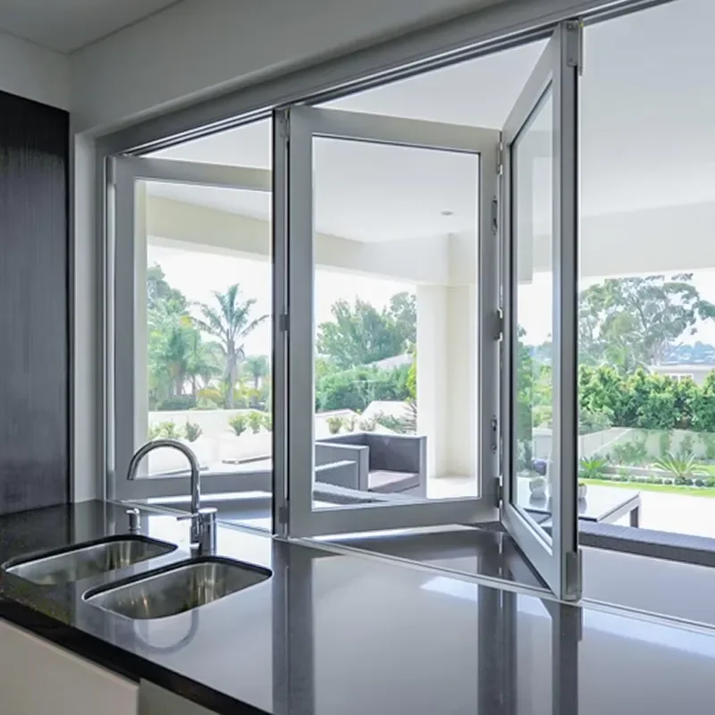 for AS2047 Cheap Aluminum Bifold Folding Glass Window with Thermal Break