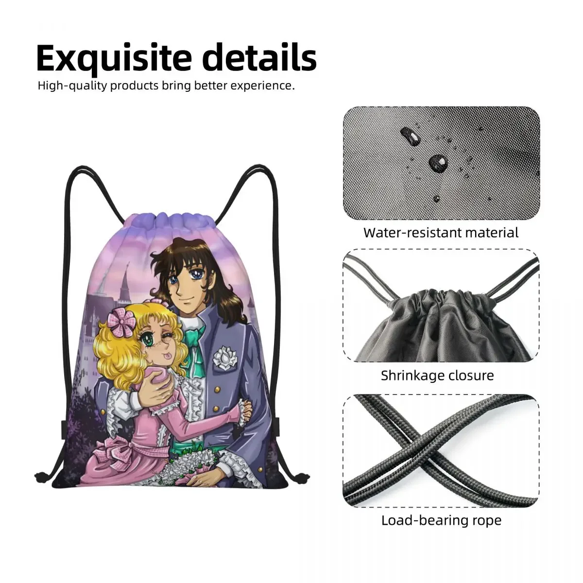 Сумка на шнурке с конфетами на заказ для покупок, рюкзаки для йоги, женские и мужские рюкзаки в стиле аниме, манга, спортивный рюкзак для спортзала для девочек