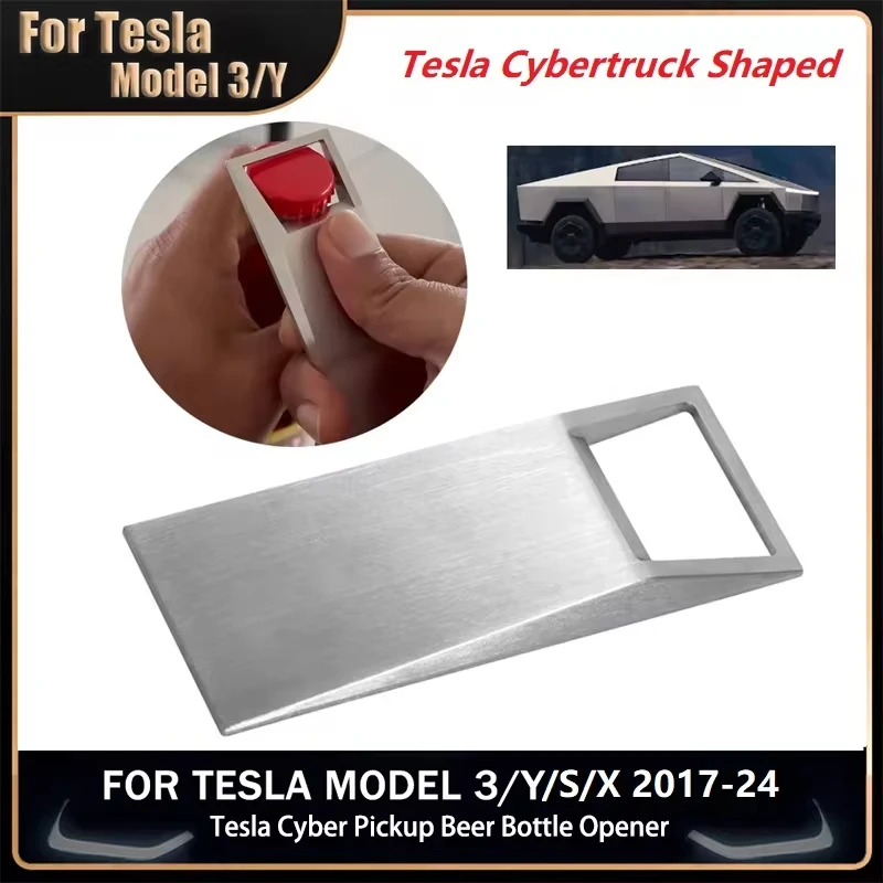 Shaped Bottle Opener Stainless Steel For Tesla Cybertruck Creatively Characteristic Unique Interior Decorative Opener