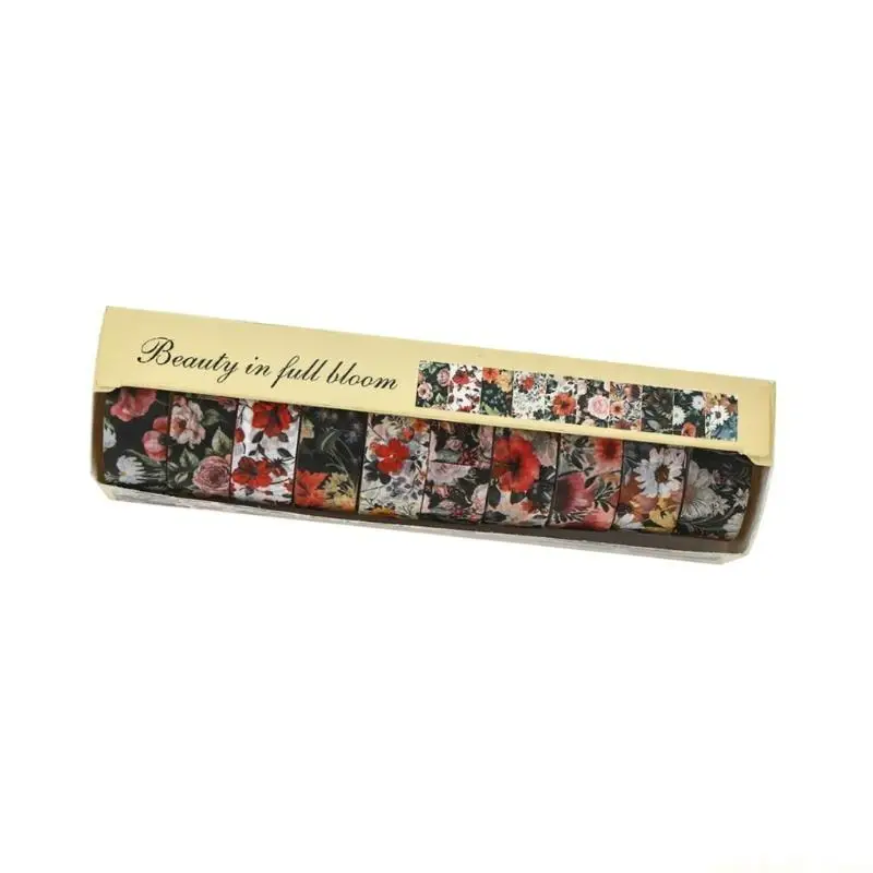 10Pcs Vintage Flower Pattern Tape Scrapbooking Decorative Tape for Scrapbooking
