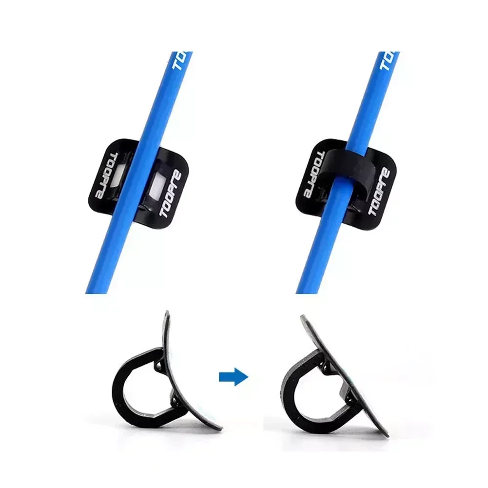SPORTFUNSF 10 Sets Mountain Bike Bicycle Brake Cable Guide Seat Frame Tubing Fixing Clamp C-buckle Cycling Accessories PART image 6