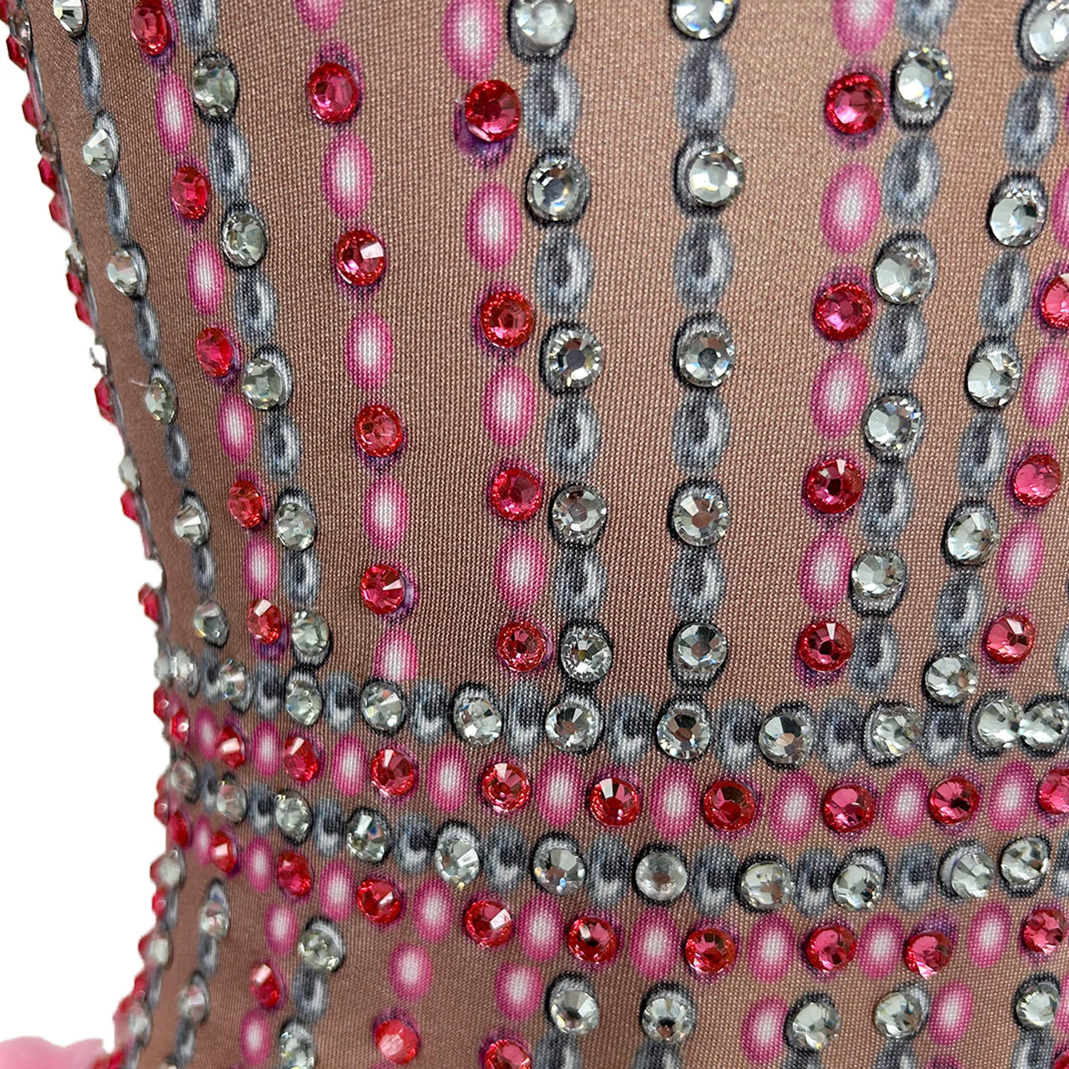 Fashion Flower Rhinestones Long Sleeve Jumpsuit Women High-end Nightclub Party Performance Dance Tight Fitting Outfit Huaduoku