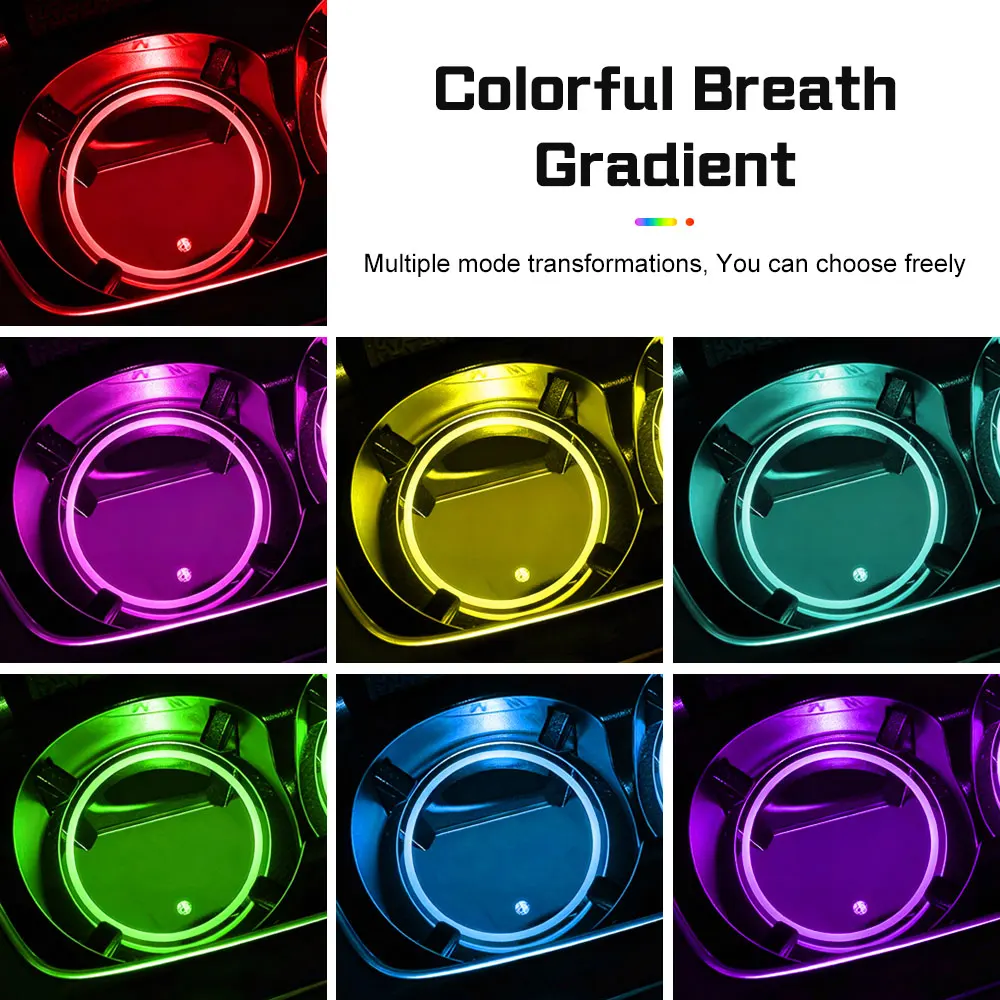 New LED Lighting & Glowing Colorful Coaster Water Cup Mat Car Changing Bottle Holder Pads Luminous Coasters Decor Accessories