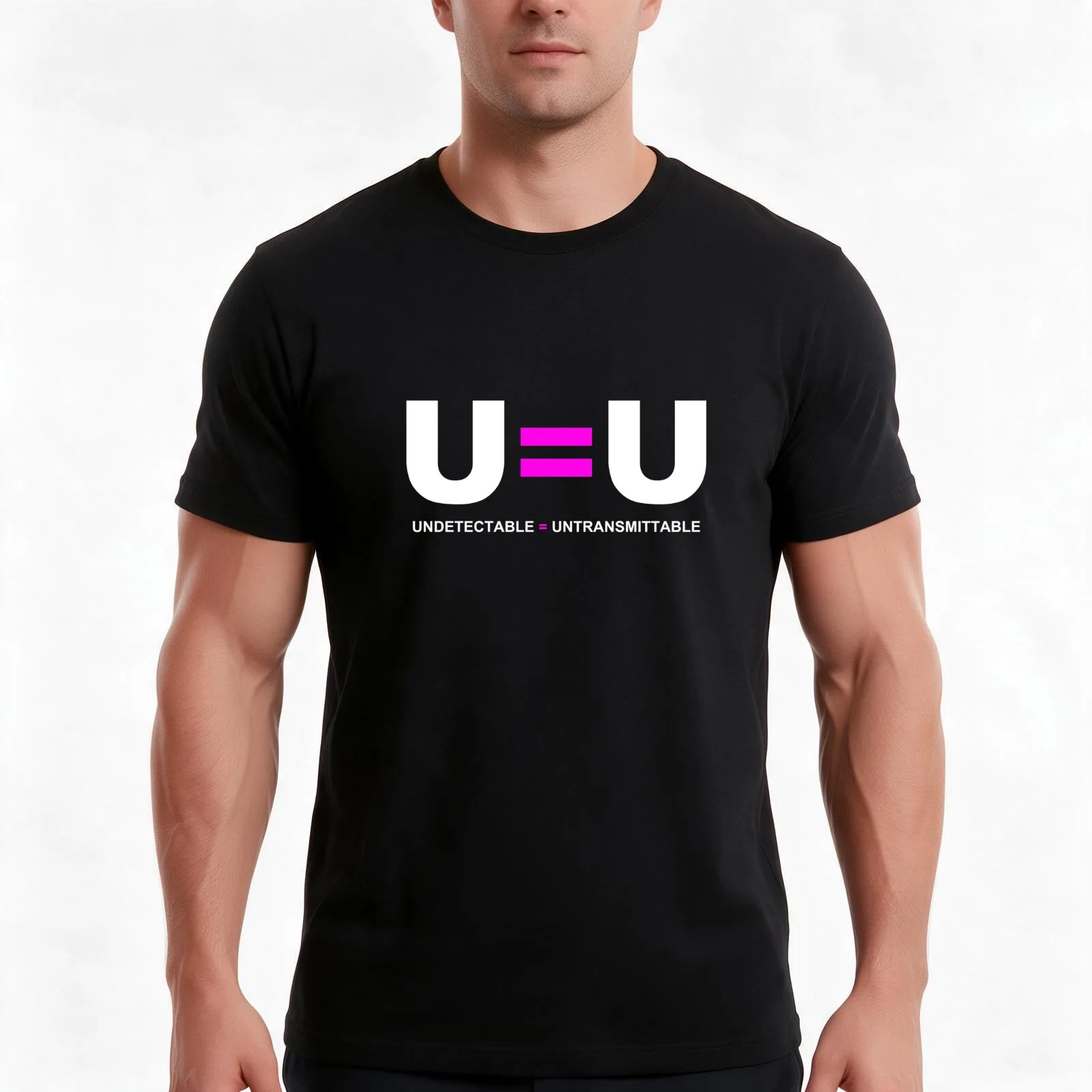U=U Undetectable Equals Untransmittable HIV T-Shirt Summer Casual Cotton Tee Oversized Streetwear Tops Vintage Graphic Print