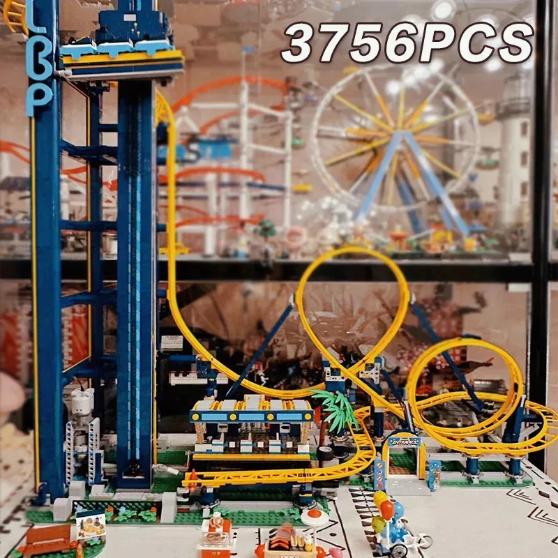 3756pcs Fiera Parco divertimenti Montagne russe Loop Coaster 10303 Edificio di assemblaggio Puzzle Collezione di modelli Regali di compleanno