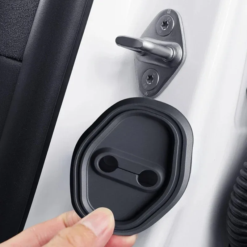 For Nissan X-Trail Teana Sylphy Qashqai 2019-2024 Silicone Black Car Door Lock Cover Trim Sticker Interior Car Accessories