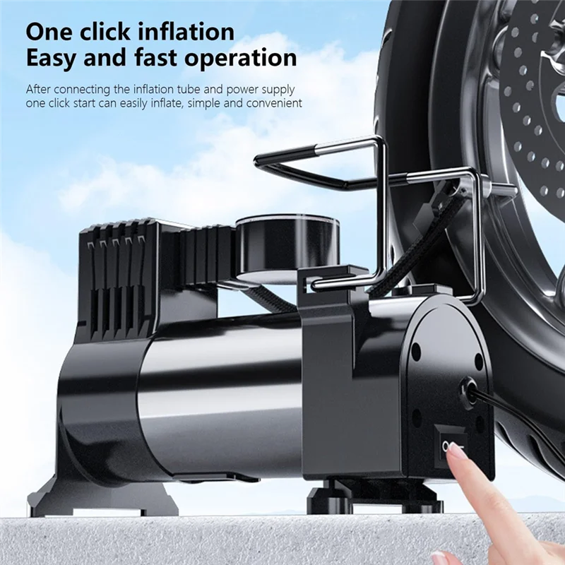 

Portable Electric Tire Inflator Pump: Multifunction Vehicle Air Pump With 12V Compressor For Small Vehicles Easy To Use