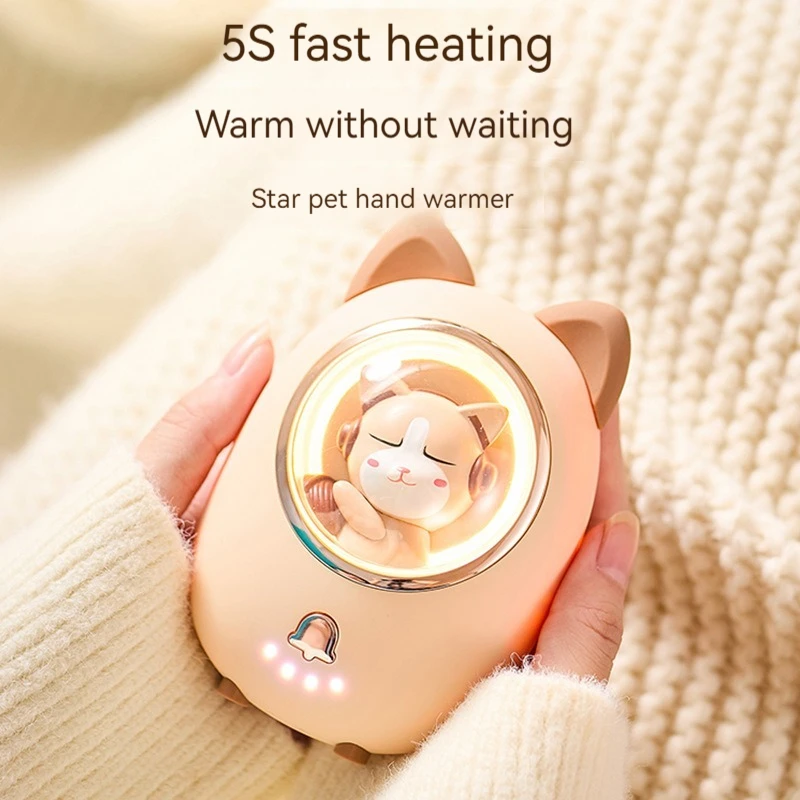 2024 Star Pet Warm Hand Treasure Portable USB Charging 2-in-1 Charging Treasure Winter Cute Pet Warm Hand Treasure Gifts to Girl