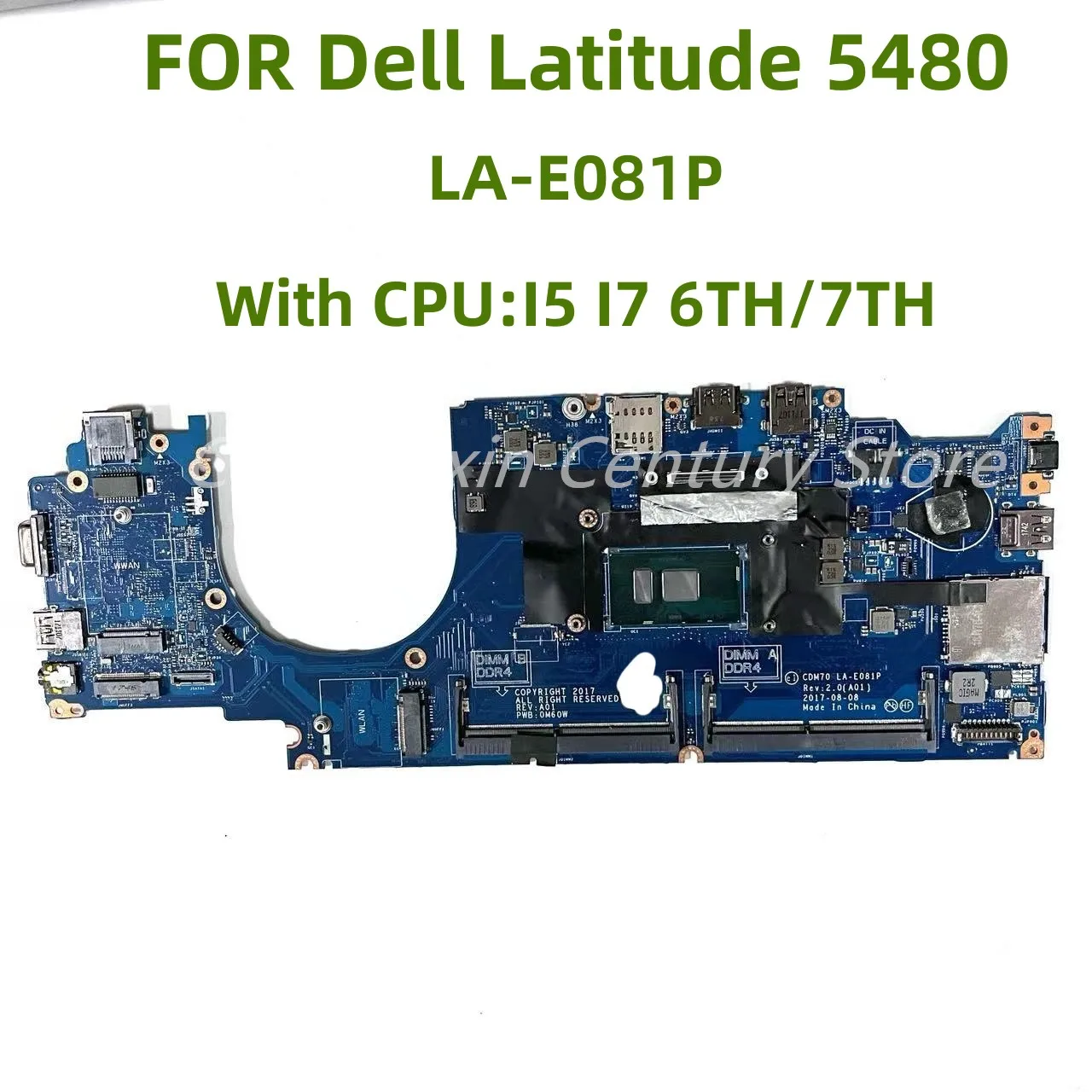 

LA-E081P is suitable for Dell Latitude 5480 laptop motherboard with I3 I5 I7-6TH/7TH CPU 100% tested and shipped OK