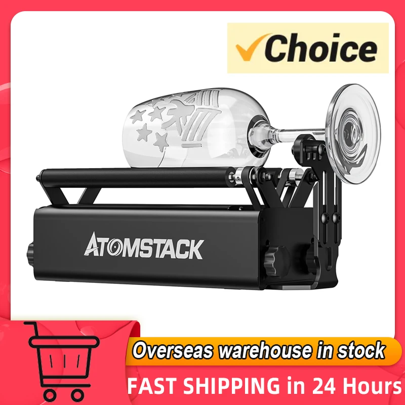 ATOMSTACK R3 PRO Roller for Cylindrical Irregular Objects with 360° Rotating Engraving Axis 8 Angle Adjustments Support Frame