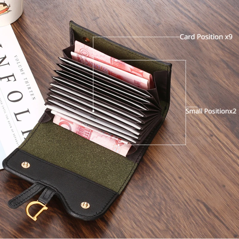 Fashionable Exquisite Card Bag ID Card Bank Card Holder for Women Large Capacity Passport Holder Retro Card Minimalist Wallet