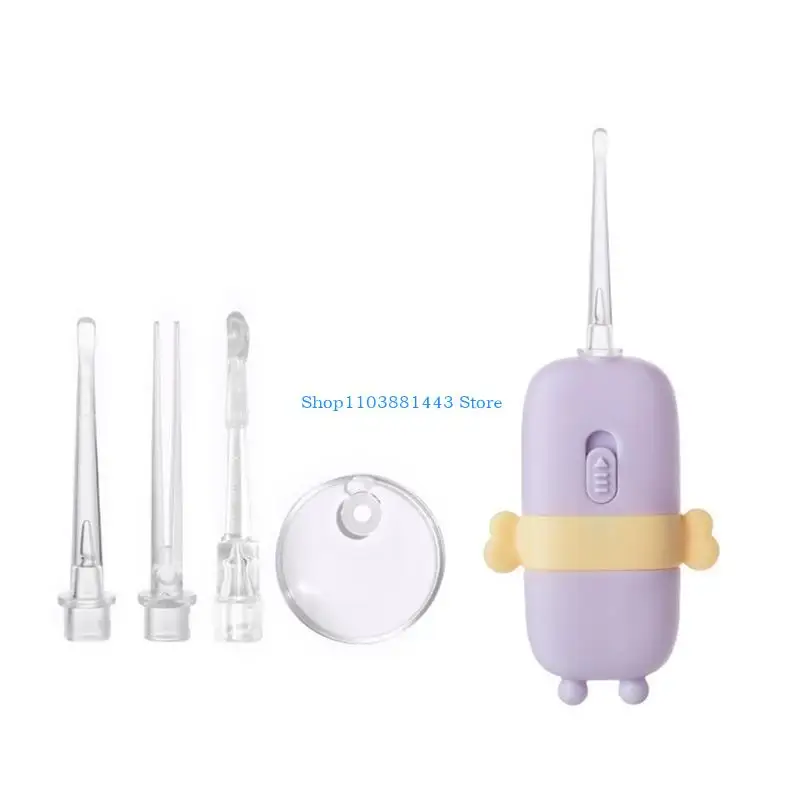 Muỗng ngoáy phát sáng Q6RE để vệ sinh cho bé, dụng cụ lấy ráy đầu mềm chạy bằng pin nút Công cụ thân thiện với du