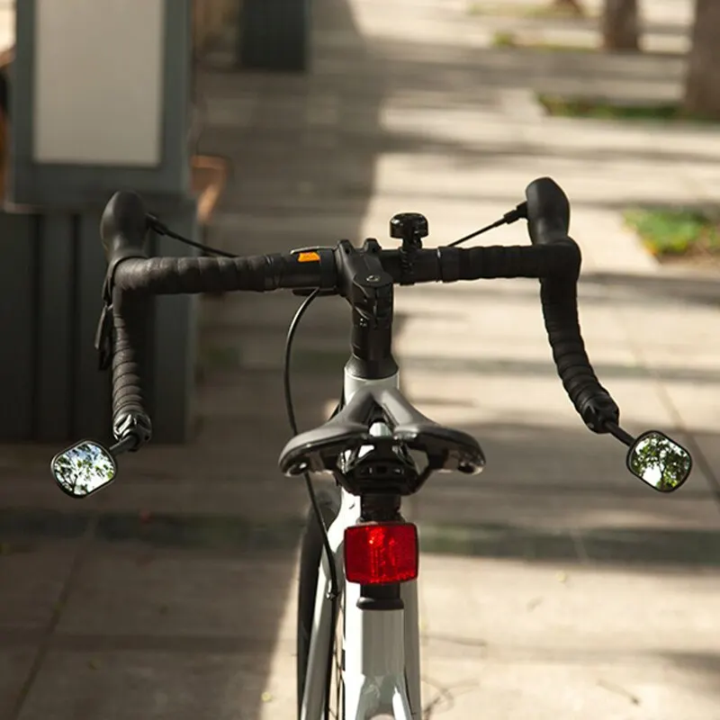 Rrskit Bicycle Rearview Mirror 360 Degrees Adjustable Mirror Road MTB Bike Handlebar Plug Retractable Foldable Rearview Mirror