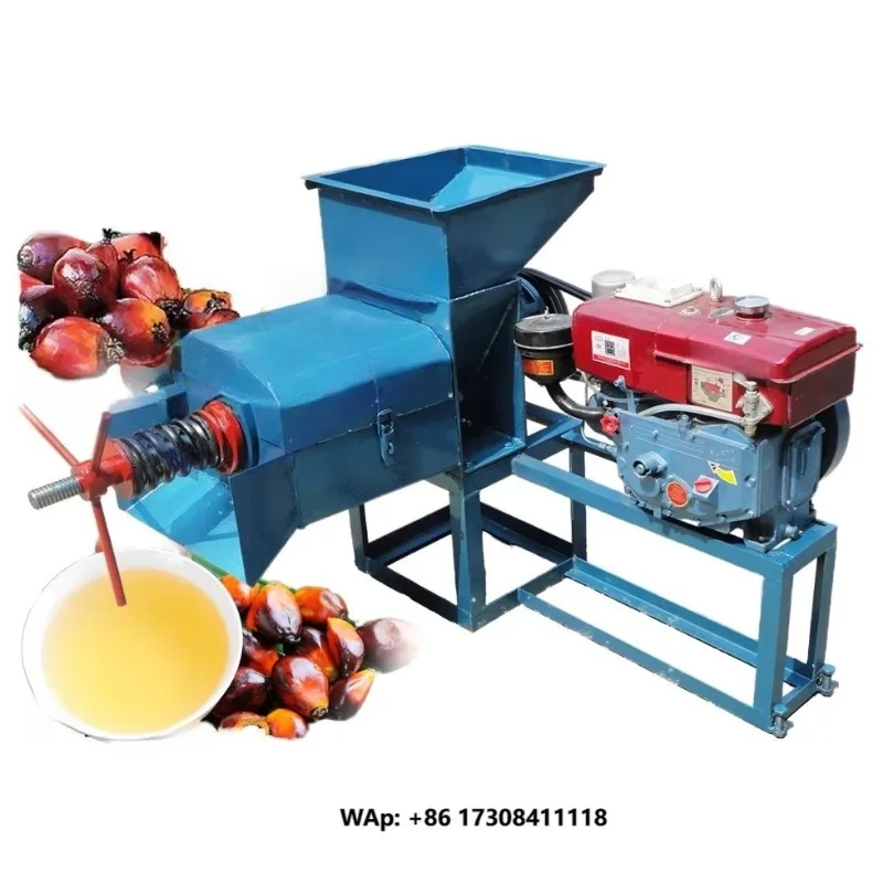 

500kg/H Capacity Hot Palm Oil Processing Machine Red Palm Fruit Oil Extraction Oil Press Machine with Engine