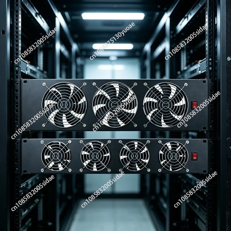 Cooling Fan Panel Exhaust 19 Inch Server Rack Mount 3U 220V High Power Heavy Duty Durable Efficient Lightning Protection