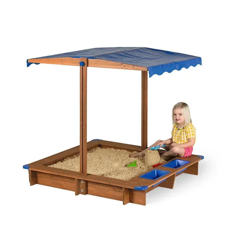 Children's outdoor large play sand pool Kindergarten household toy sand pool set Sandpit wooden large size