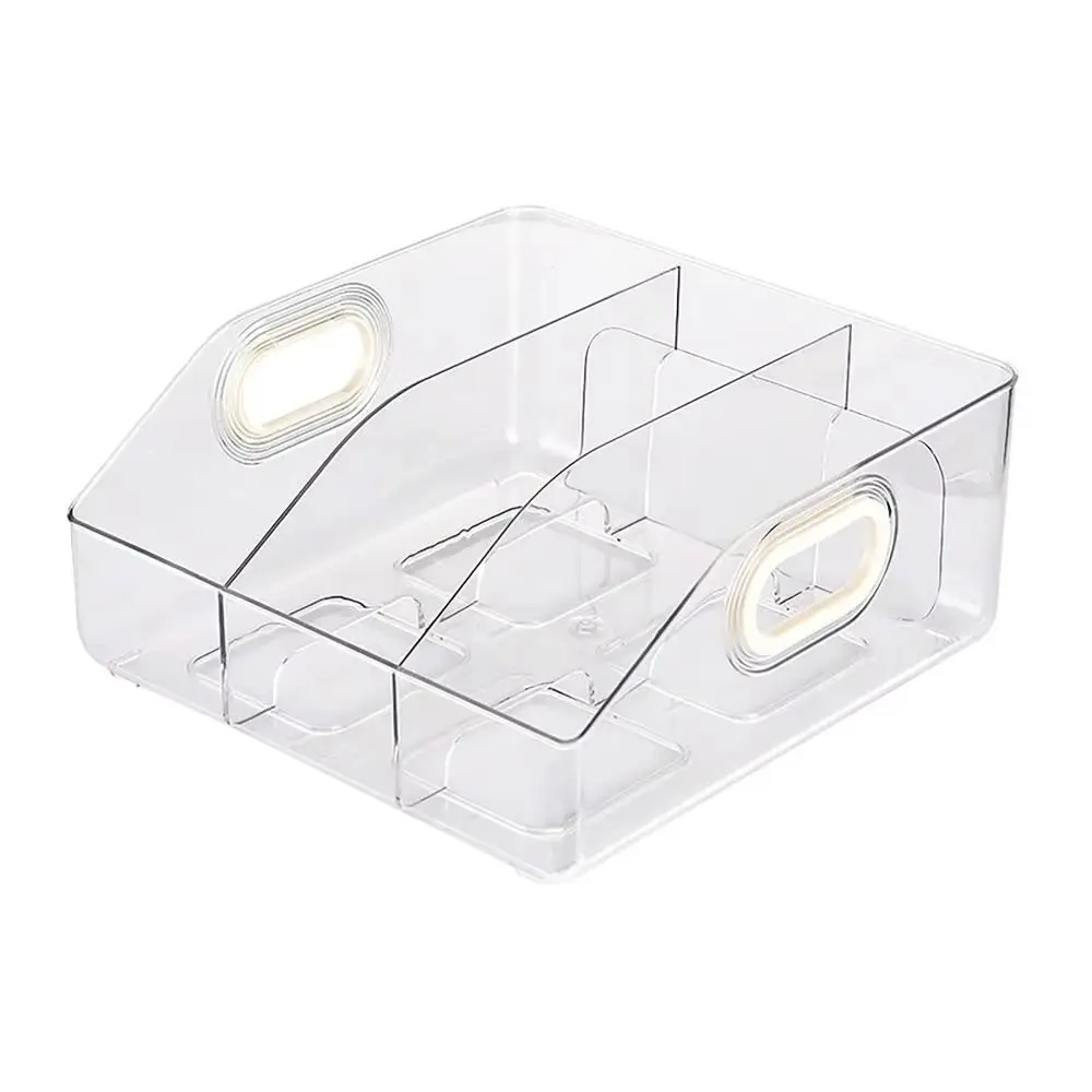 

Desktop Organizer Portable Handle Bookends Save Space Clear Divider Book Stand Display PET Stationery Storage Box School