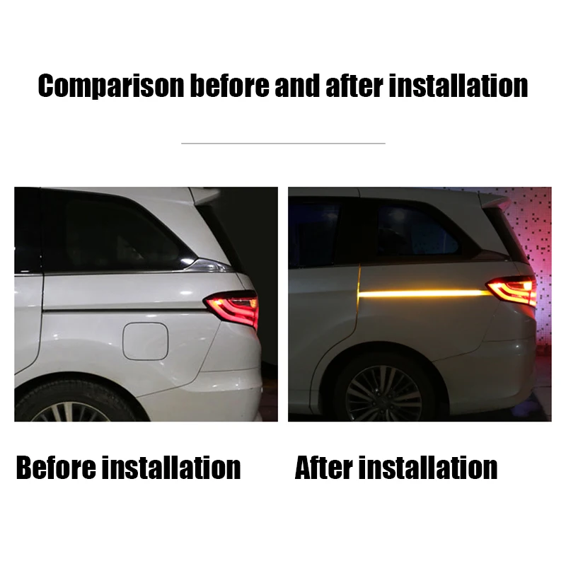 For Kia Carnival Sedona KA4 Door Track Lamp LED Decoration Retrofit Running Water Lamp Middle Door Track Lamp Strip