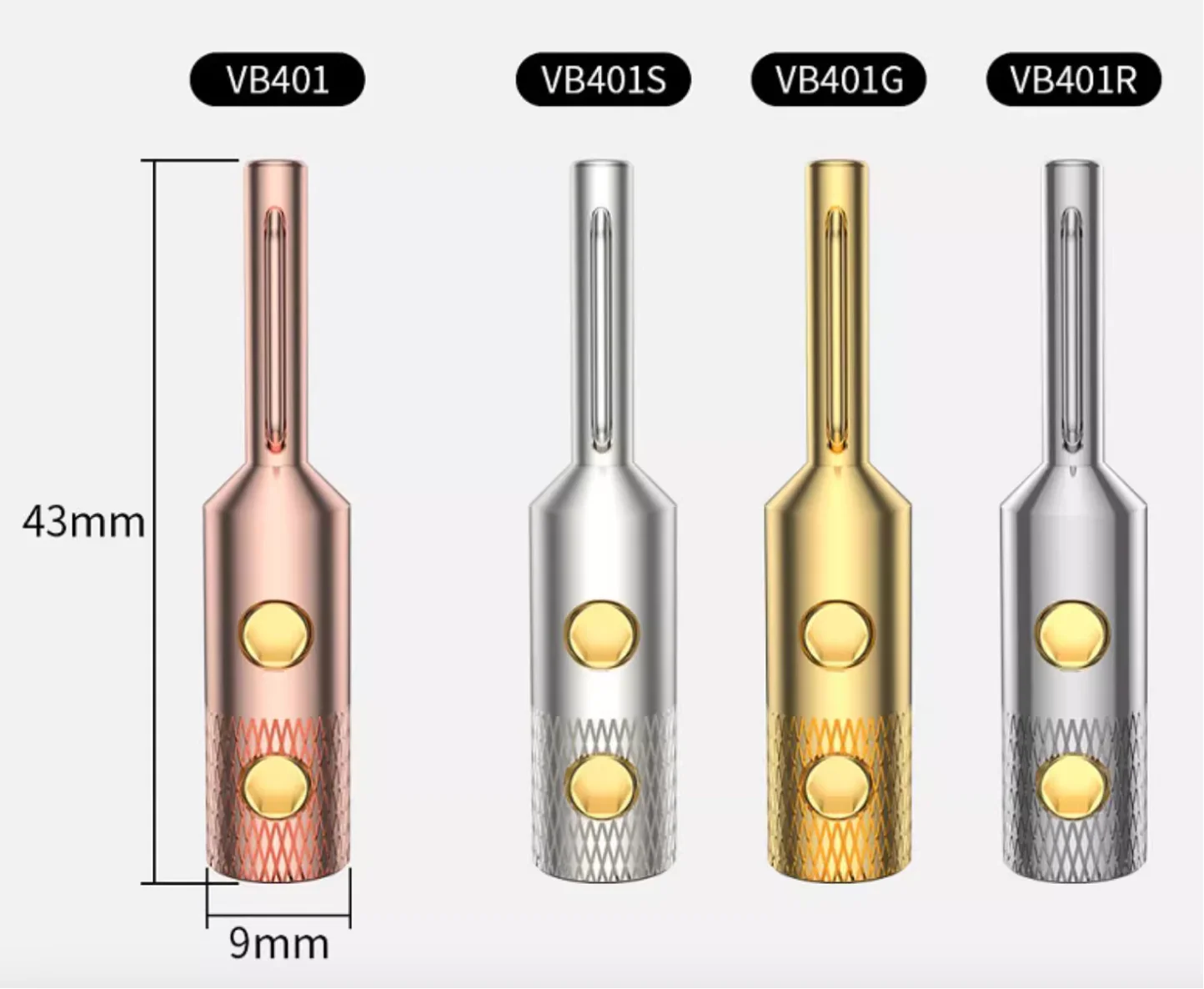 Viborg Audio VB401G Czysta Miedź Pozłacane Wtyki Bananowe Wysokiej Jakości Złącza Kabli Głośnikowych — zdjęcie produktu 2