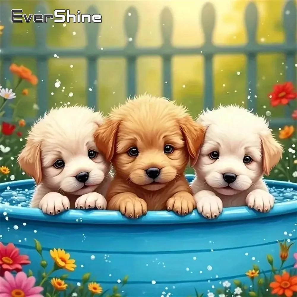 Evershine Diamant-Mosaik-Hund, DIY-Kreuzstich-Set, Malerei, Tiermuster für Erwachsene, Anfänger, Stickerei, handgefertigtes Geschenk