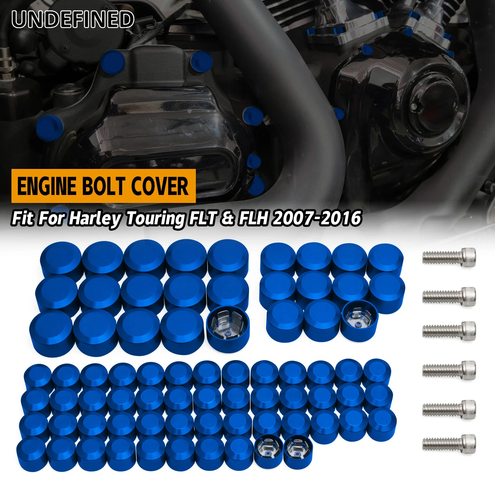 

Bolt Covers Engine Head Bolts Toppers Caps Kit 74 Pcs for Harley Touring Electra Road Street Glide Road King FLT FLH 2007-2016