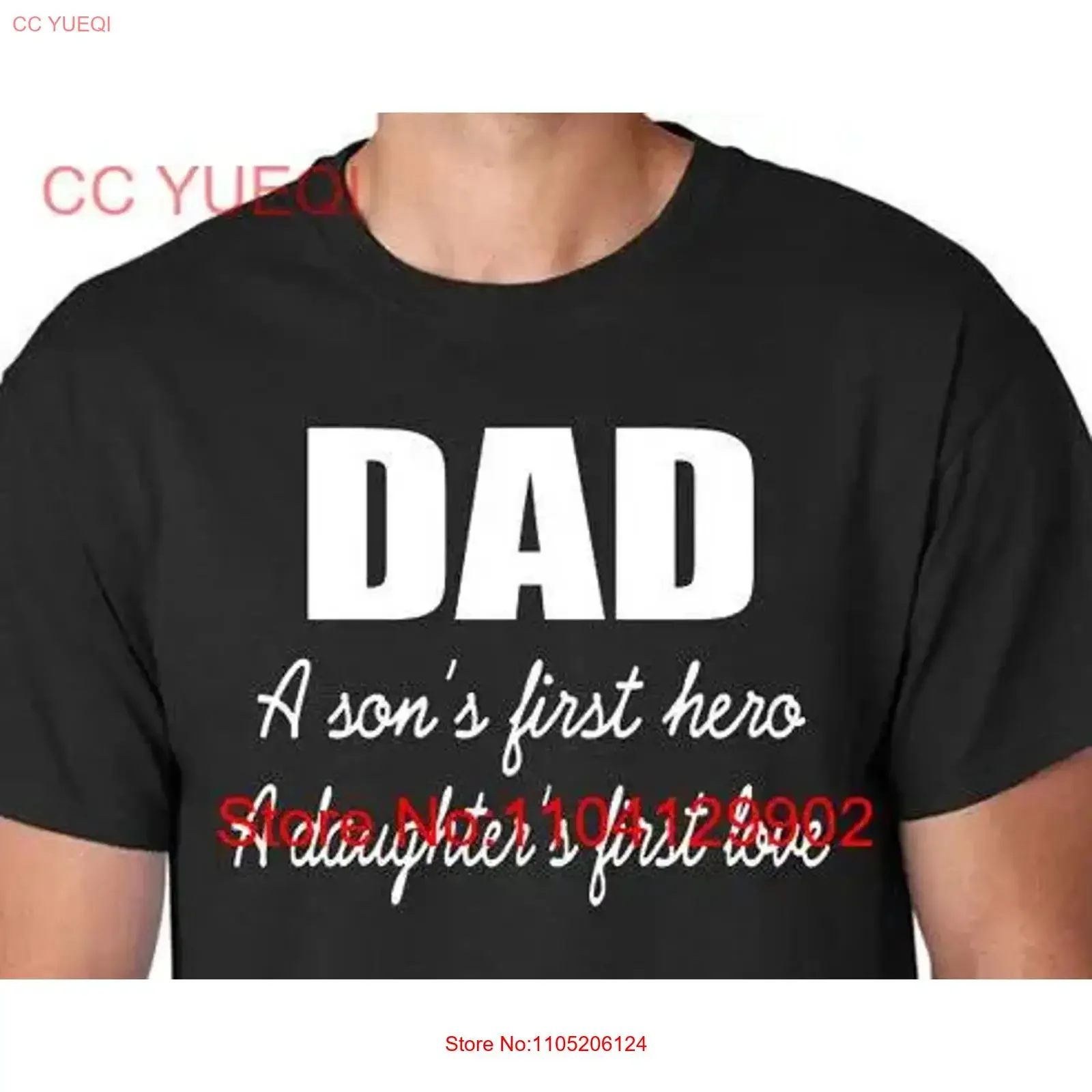 أبي تي شيرت الابن البطل الأول ابنة الحب أفضل فكرة الأب ابن ابنة تحية خمر غسلها تنوعا الرسم عادية #1