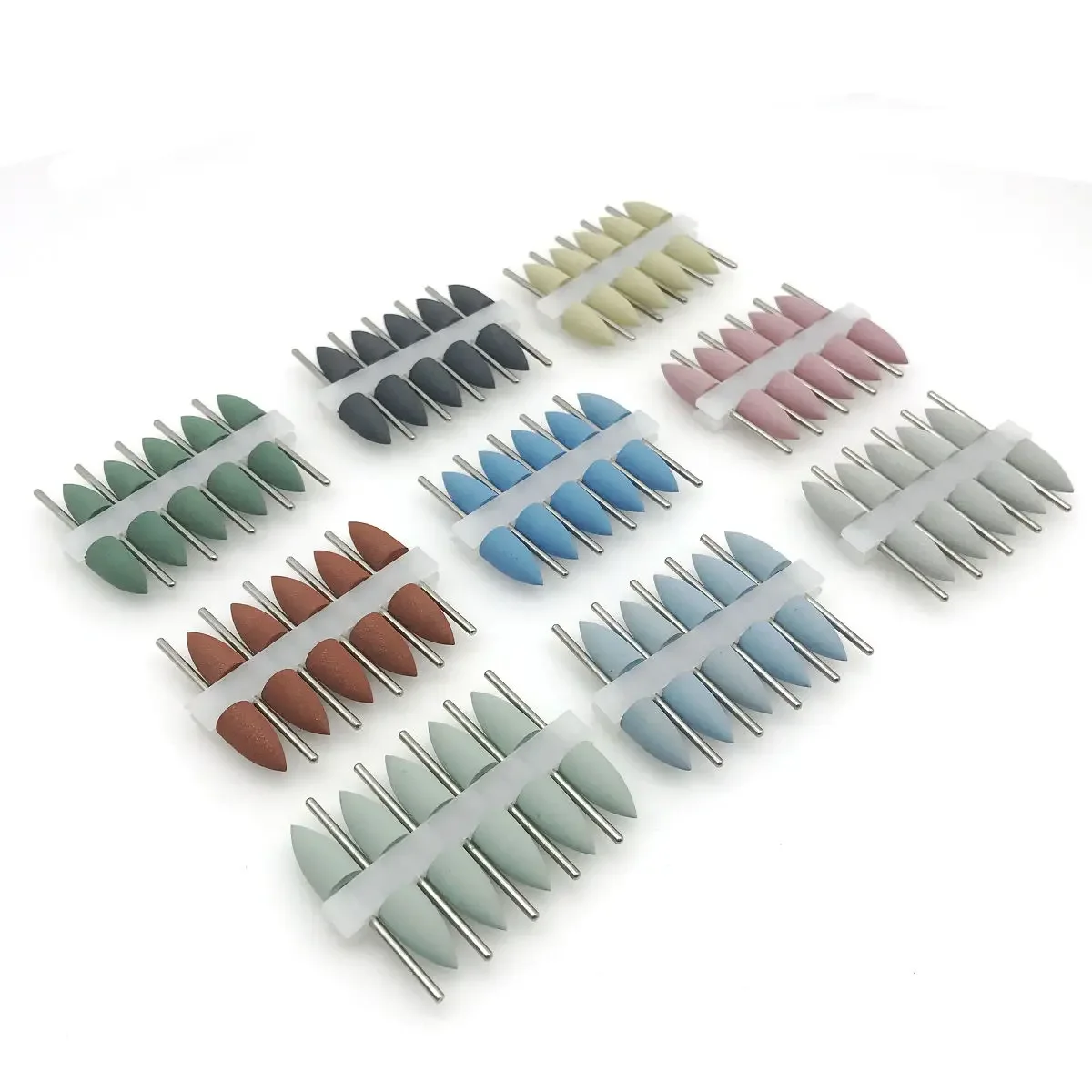 10pcs/set Silicon Nail Tools Rubber Polisher Grinding Head 2.35mm Shank Nail Bit Nail Electric Manicure Drill