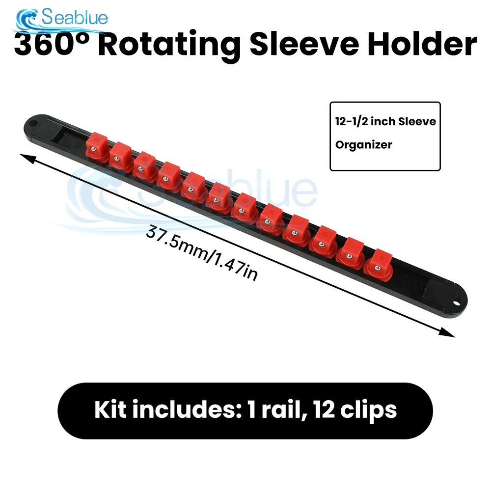 360 درجة الدورية كم حامل المنظم ABS البلاستيك ل 1/2 1/4 3/8 بوصة مآخذ جدار الجدول درج جبل تخزين الأدوات #6