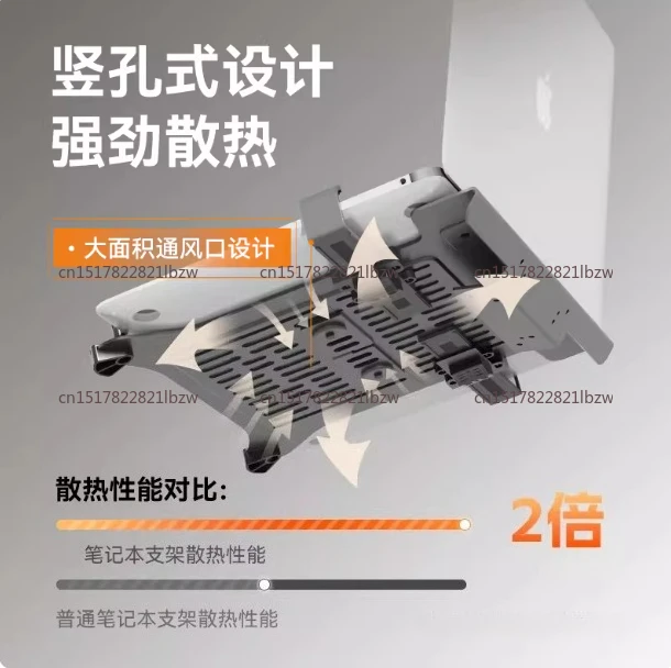 Dual-screen monitor holder, notebook holder, rotating telescopic belt, tray lifting adjustment