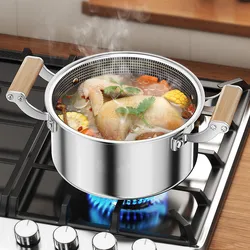 Stainless Steel Soup Pot Wok Honeycomb Non-stick Pot with lid Household Hot Pot Induction Cooker Gas Stove Universal Frying Pan