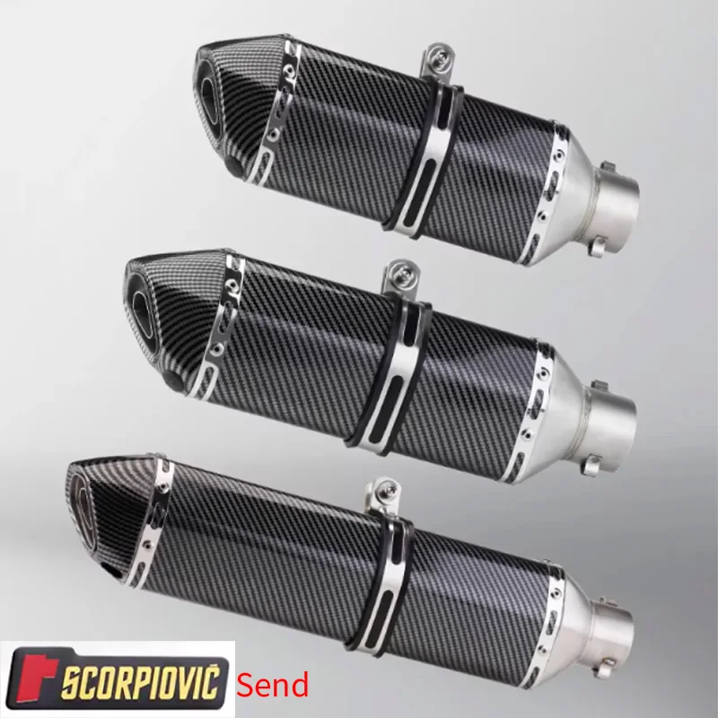 HQ Universal 51mm Length 300/370/470mm Stainless Steel Motorcycle Exhaust Pipe For Escape Motorcycle Modification Exhaust Pipe - view 3