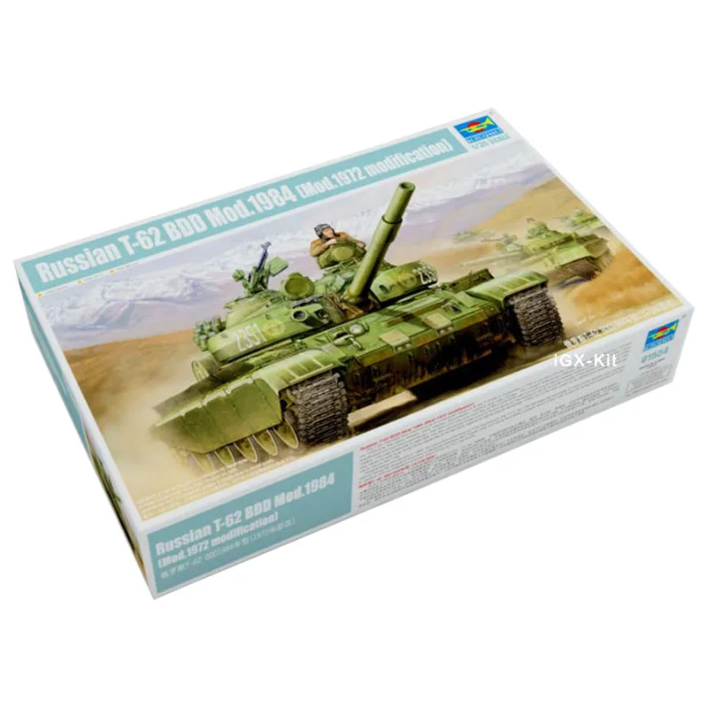 

Trumpeter 01554 1/35 Russian T-62 T62 BDD Mod 1984 Tank Military Children Toy Gift Plastic Assembly Building Model Kit