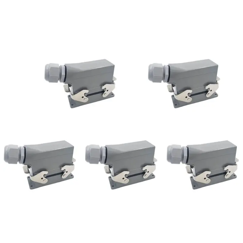 【now-save】5x-rectangular-heavy-duty-connectors-hdc-he-10-core-pin-16a-500v-waterproof-aviation-plug-side-line-connectorhdc-he-0