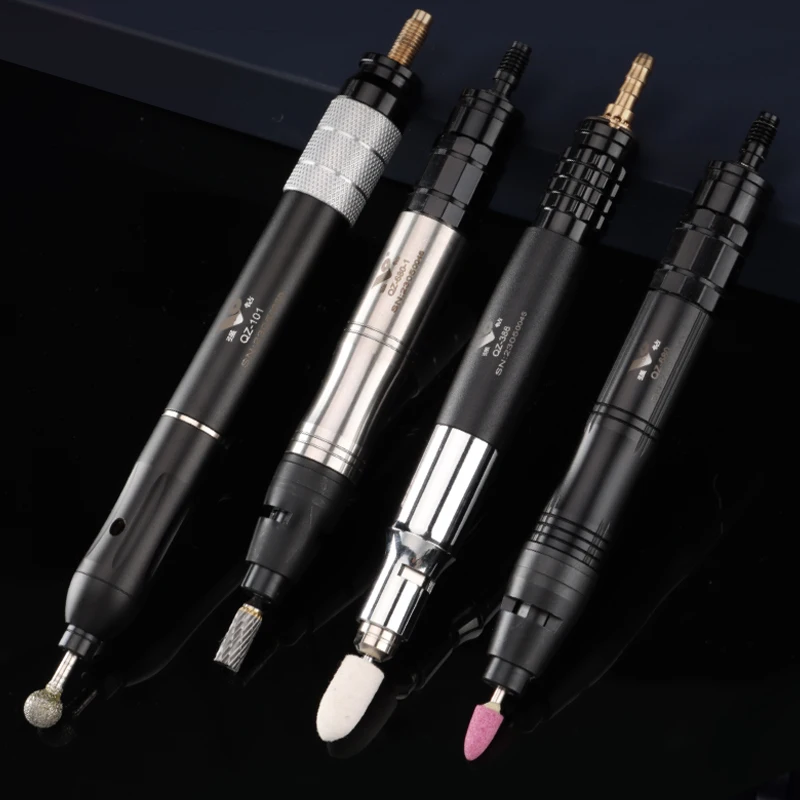 Zestaw pneumatycznych mikro szlifierek pneumatycznych precyzyjnych do polerowania, pneumatyczna szlifierka kątowa typu ołówek do prac rzemieślniczych i precyzyjnych.