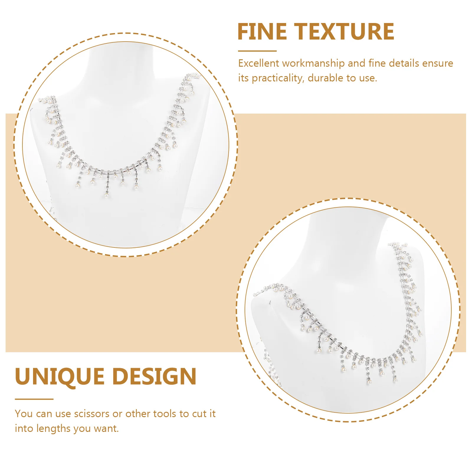 

Premium Rhinestone Pearl Trim Suitable for Clothing Tassel Decoration Exquisite Craft Making Pearl Chain Rhinestone Trim