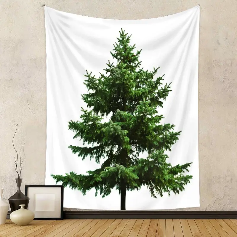 VIKAMA Wall Tapestry Green Pine Tree Minimalist Nature Art Print Wall Hanging Home Decor Living Room Bedroom Aesthetic Simple