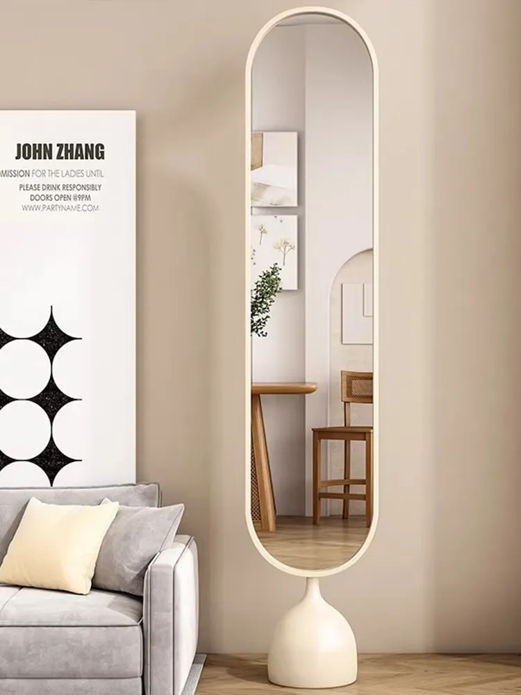 Rotatable full-body mirror Household floor-to-ceiling mirror Girls' bedroom fitting mirror Coat rack Integrated full-length mirr
