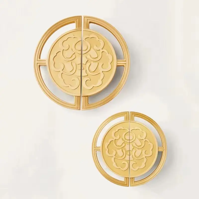 2Pairs Solid Brass Semicircle Furniture Door Handles Drawer Pulls Ring Cupboard Wardrobe Closet Dresser TV Cabinet Door Pulls