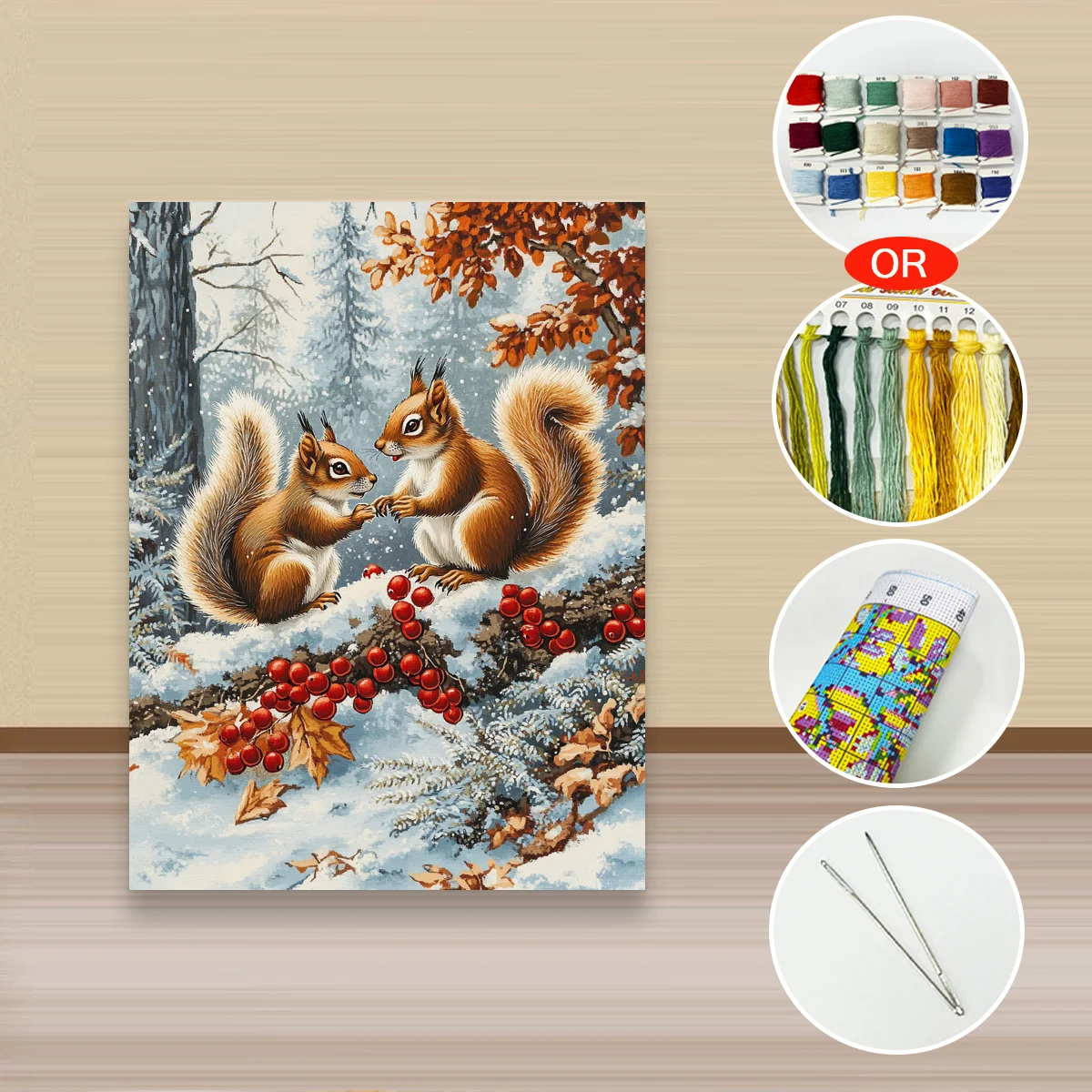 1 Stück 30x40 cm/11,8x15,7 Zoll, 11CT/14CT Kreuzstich-Set, DIY Valentinstagsgeschenk, Stickerei-Set für Feste, Tiermotiv – Detail 3